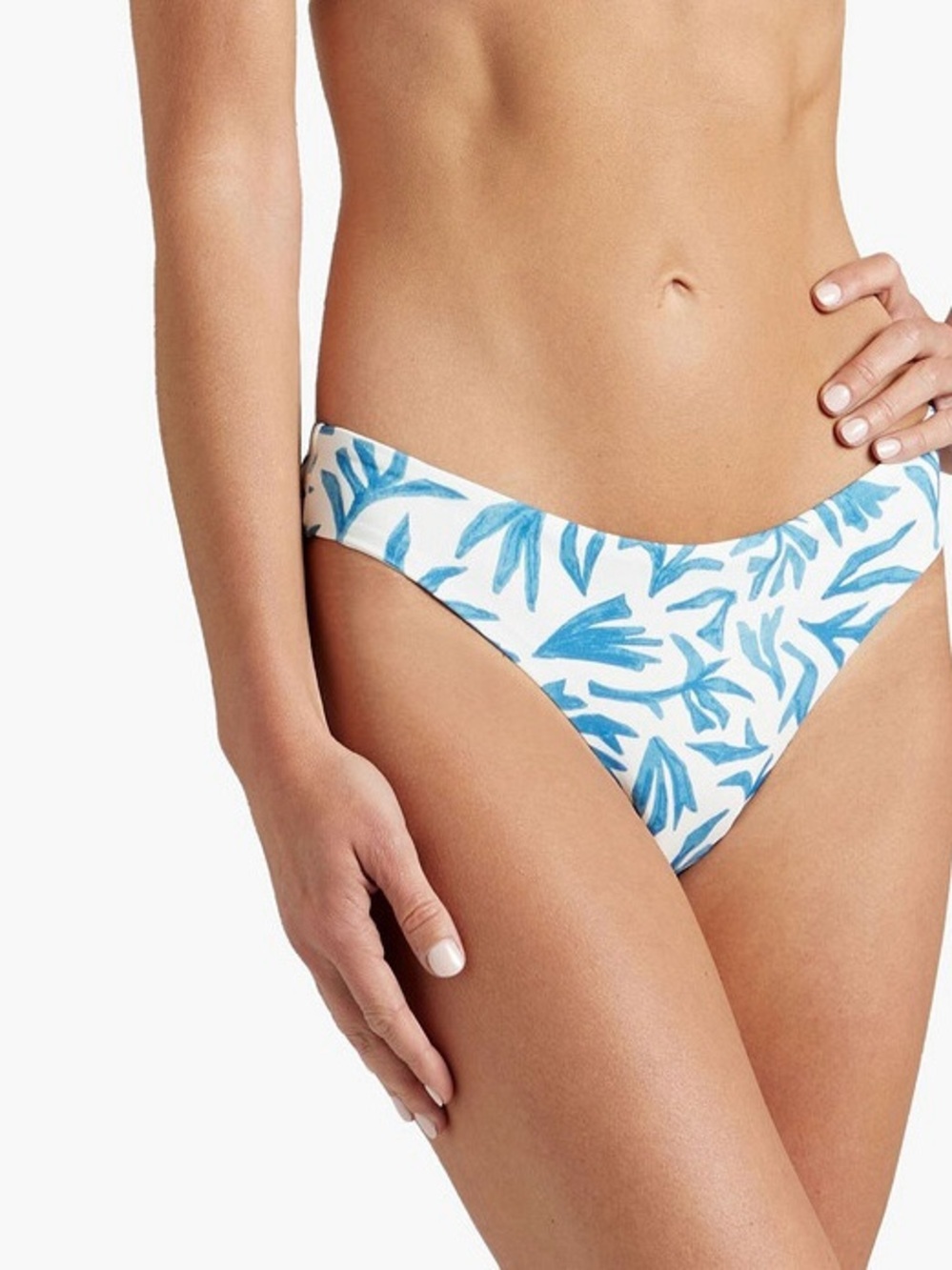 NWT Onia ‘Daisy’ Printed Low-Rise Bikini Briefs in “Kelp Sea Blue Multi” Size XL
